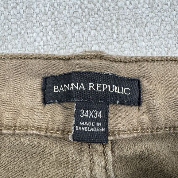 Banana Republic 5-Pocket Men's Tan Slim Fit Straight Leg Stretch Pants 34x32 - Picture 9 of 15